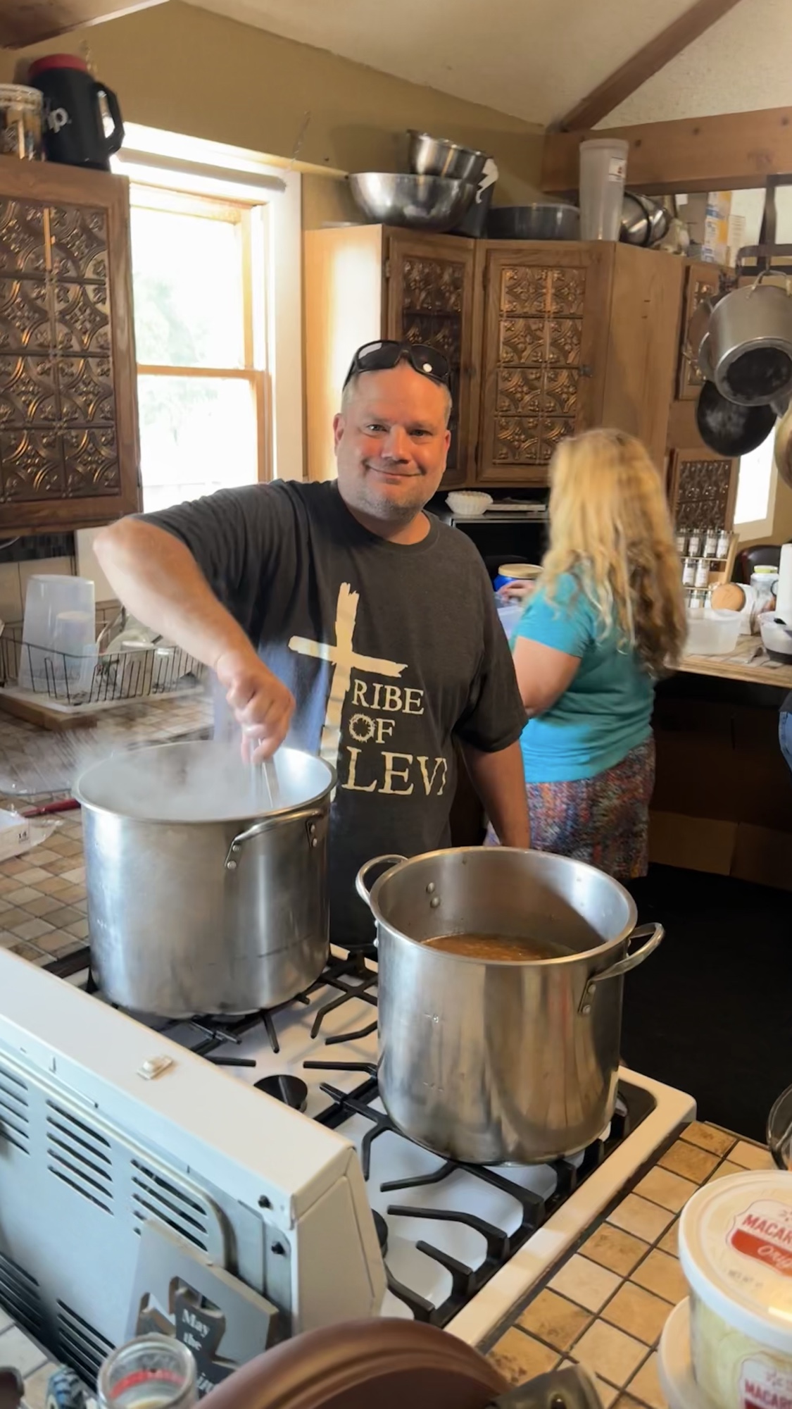Tribe of Levi men cooking together at the Wichita ministry house
