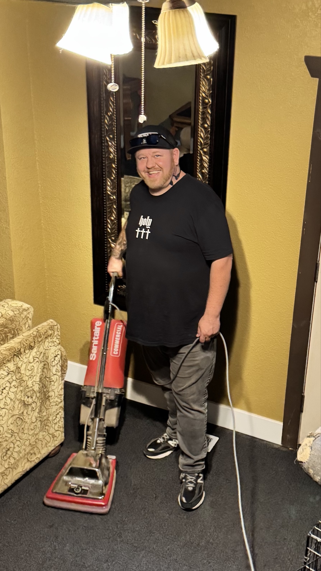 Resident taking care of the house
